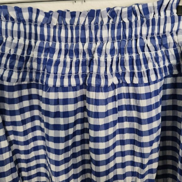 Universal Thread Womens Blue & White Smocked Gingham Maxi Skirt Size XL - Picture 3 of 7